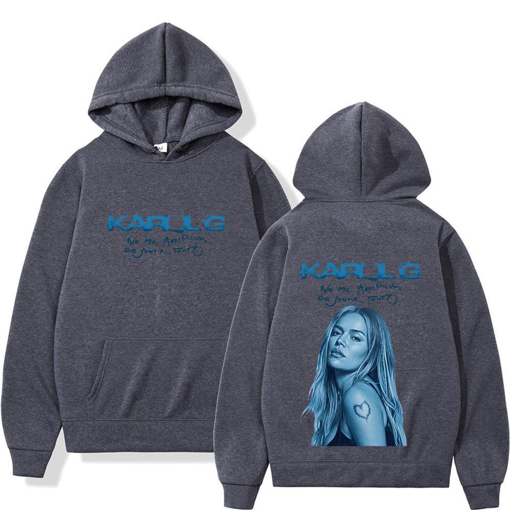 Karol G Album No Me Arrepiento De Sentir Tanto Hoodie Men Women Fashion Long Sleeves Casual Sweatshirt Fan Gifts