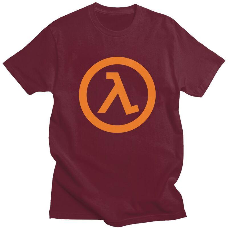 Custom Hot Game Half Life Lambda Logo T Shirt for Men Tshirt Fashion Tee Tshirt Slim Fit