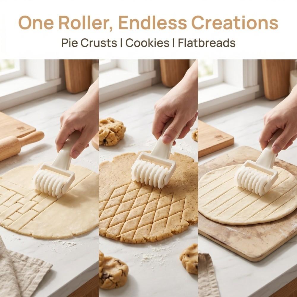 Food-Grade Pastry Cutter Roller Lattice Pizza Dough Docker Roller Pizza Cookie Oven