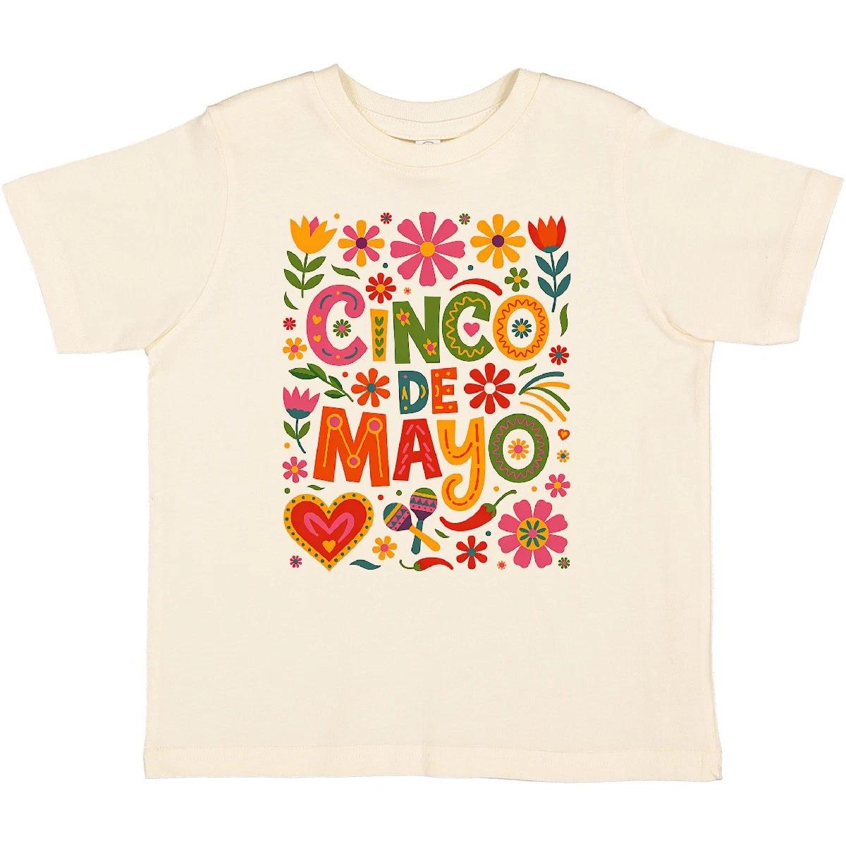 

Inktastic Colorful Cinco De Mayo Floral Celebration Toddler kids boys T-Shirt Maracas Kid 130