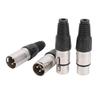Akozon 20 Pieces 3-Pin XLR Solder Type Connectors Zinc Alloy Silver Microphone Sound Cable Plugs Ultra-Low Noise Suitable for Sound Setups