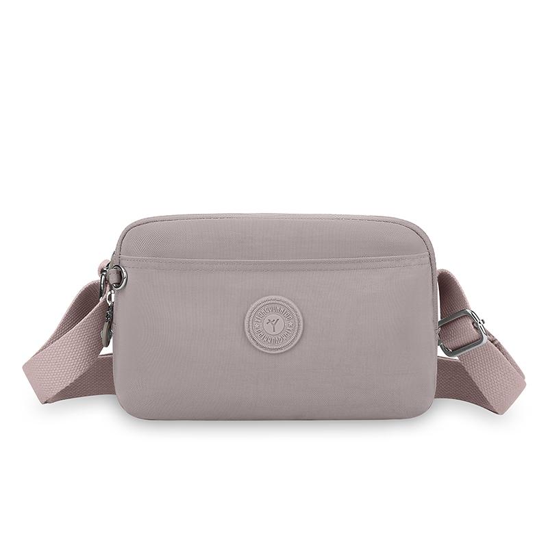 Nylonová crossbody taška s více kapsami, dámská lehká malá taška přes rameno