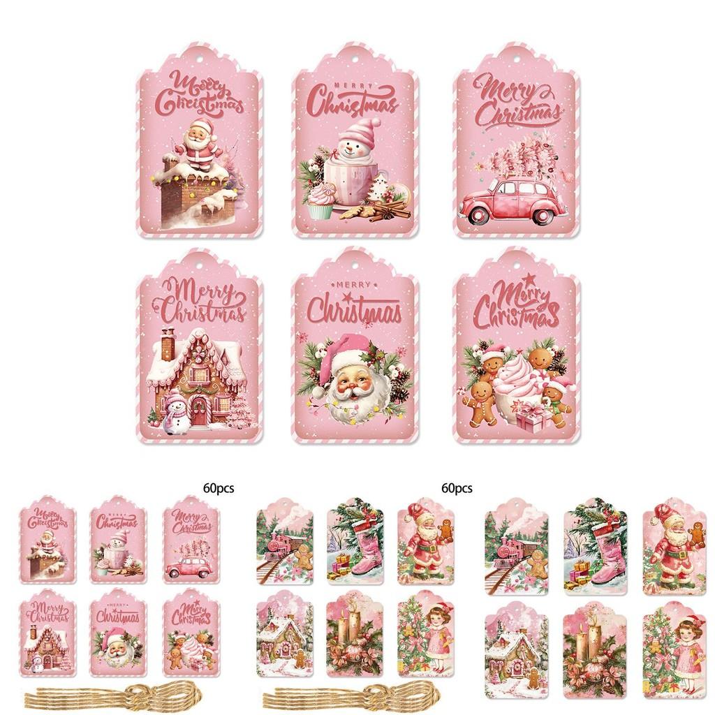 Holiday Season Paper Gift Tags With Vintage Style 60pcs For Christmas Celebrations