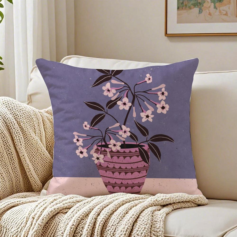 Vintage vase print Cushion Cover Pillowcase Antidustmite living Room Sofa Decor Cushion Room