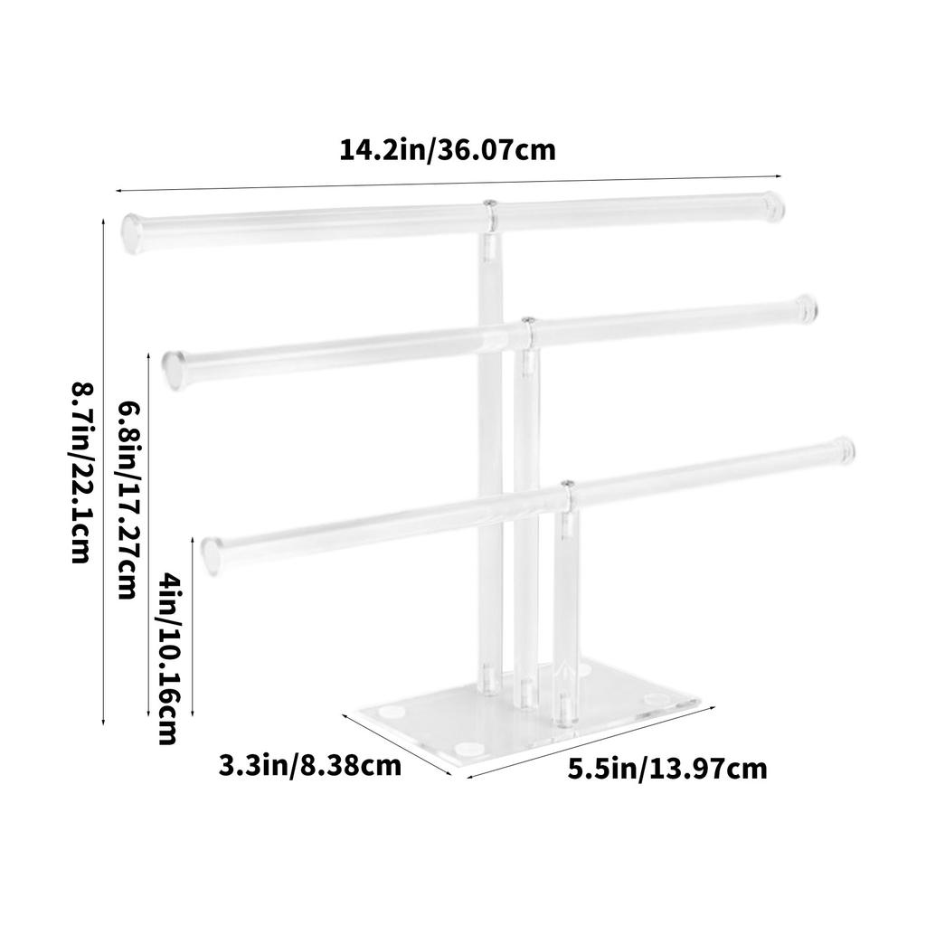 Stylish Acrylic Claw Clip Storage Stand 3 Tiers Transparent Rack for Displaying Hair Accessories Bedrooms Supplies