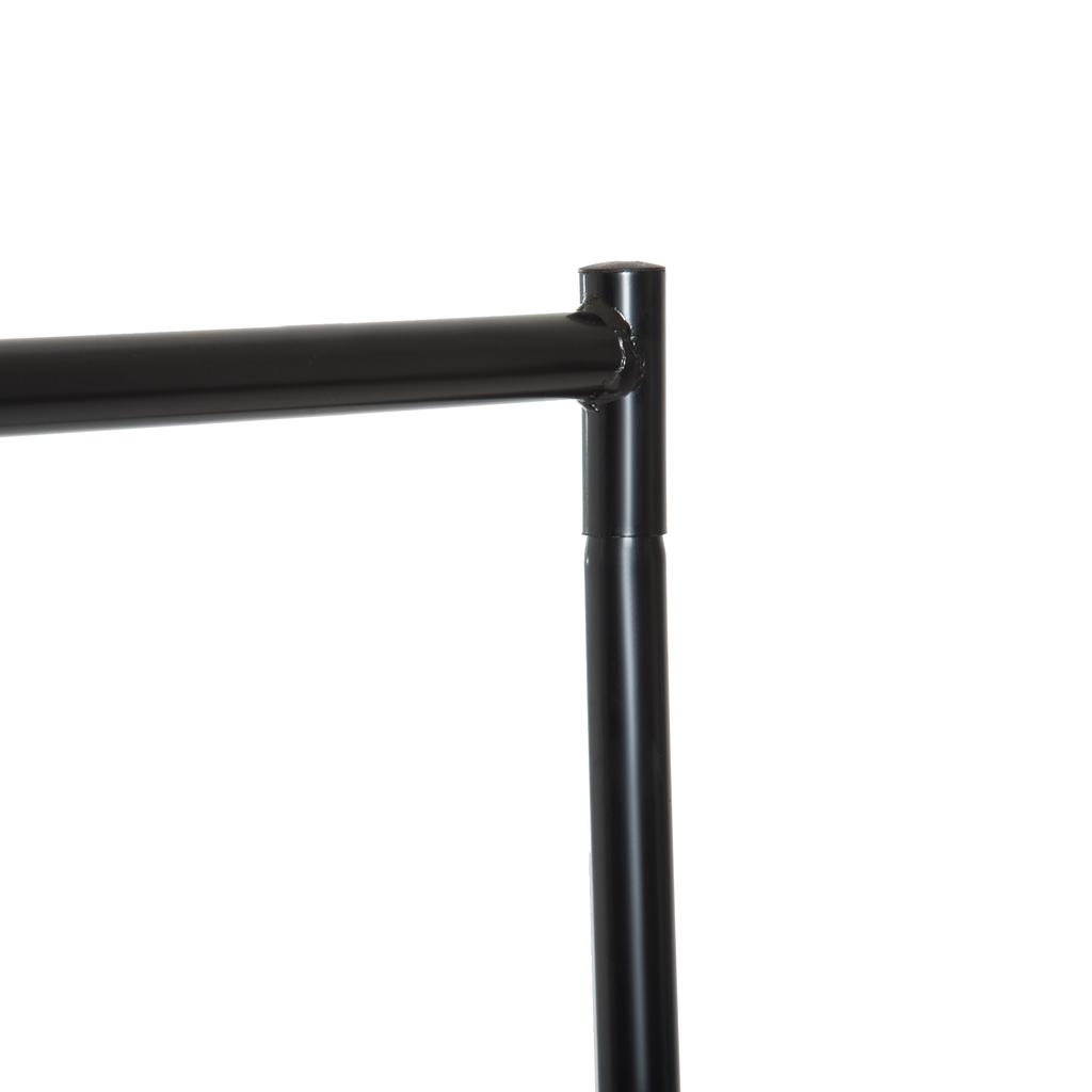 Metal Clothes Rack with Wheels, 150x60x170cm, Black