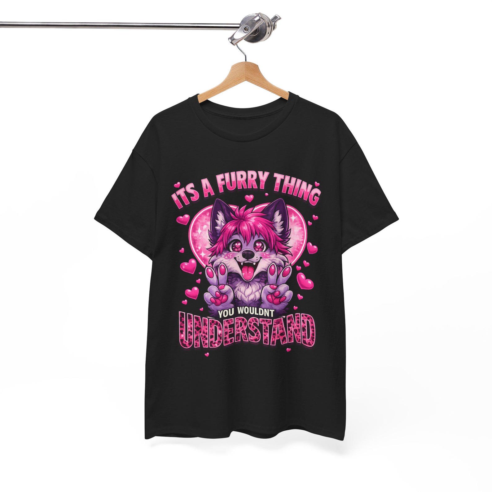 Pink Furry Fox T-Shirt | Cute Furry Illustration Graphic Tee | Anthro Fox Shirt, Furry Fandom Gift, It s a Furry Thing Kawaii 3XL