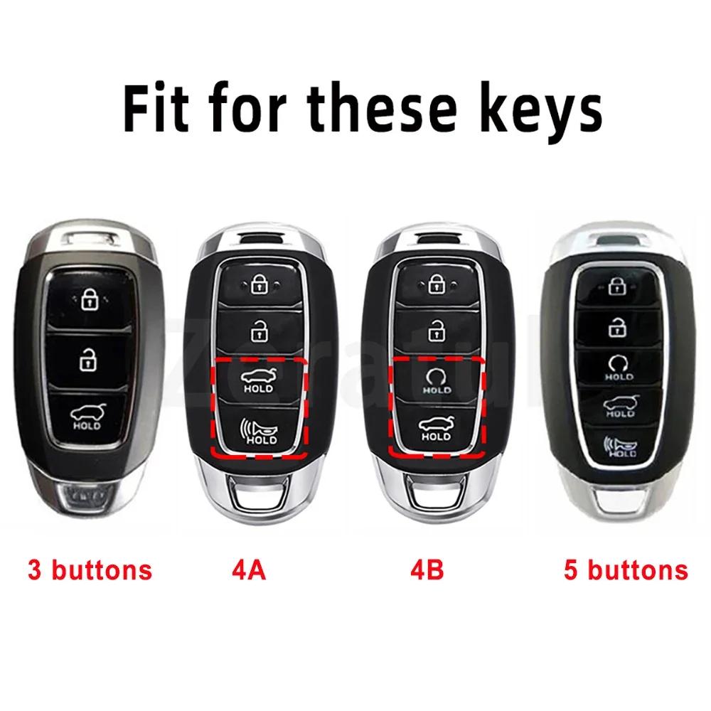 3/4/5 Buttons Car Key Case Cover Fob For Hyundai Kona Creta I20 I30 Ix35 Ix25 Elantra Grandeur Accent Solaris Sonata Palisade