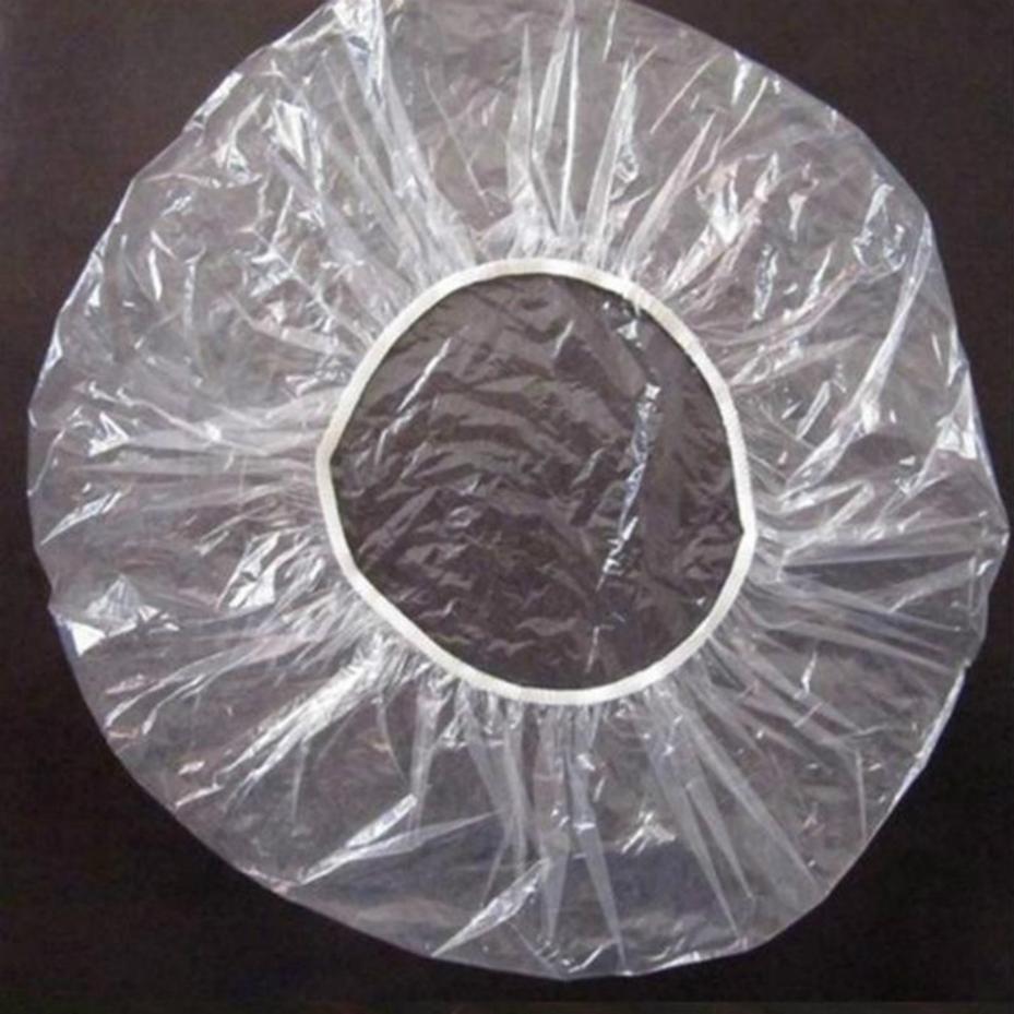 50 Pcs Disposable Shower Cap With Enlarged Thickness Transparent Hair Dye Waterproof And Oil Resistant Shower Head Cover