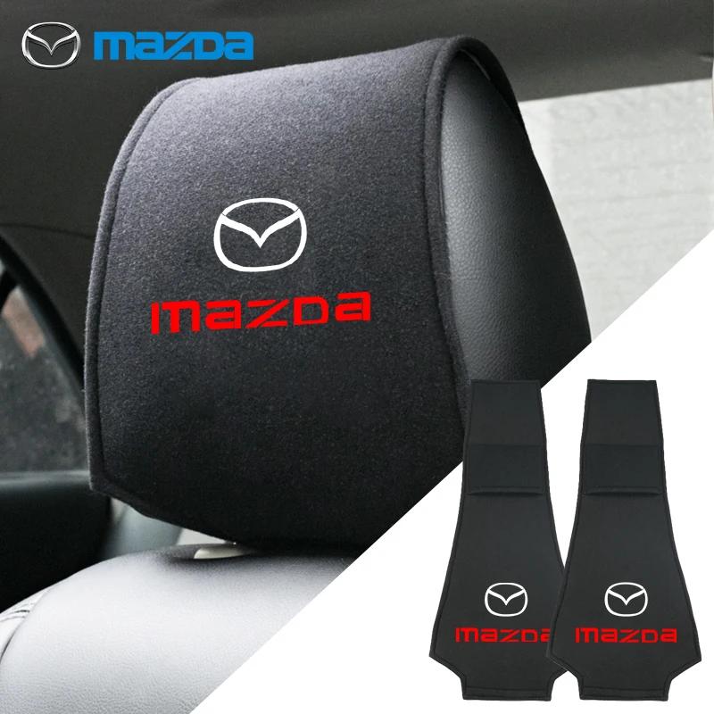 Potah opěrky hlavy s logem auta Podložka na krk sedadla Obal Chránič Polštářek pro Mazda 3 6 CX3 CX4 CX5 CX7 CX8 CX9 CX30 RX7 Atenza Axela