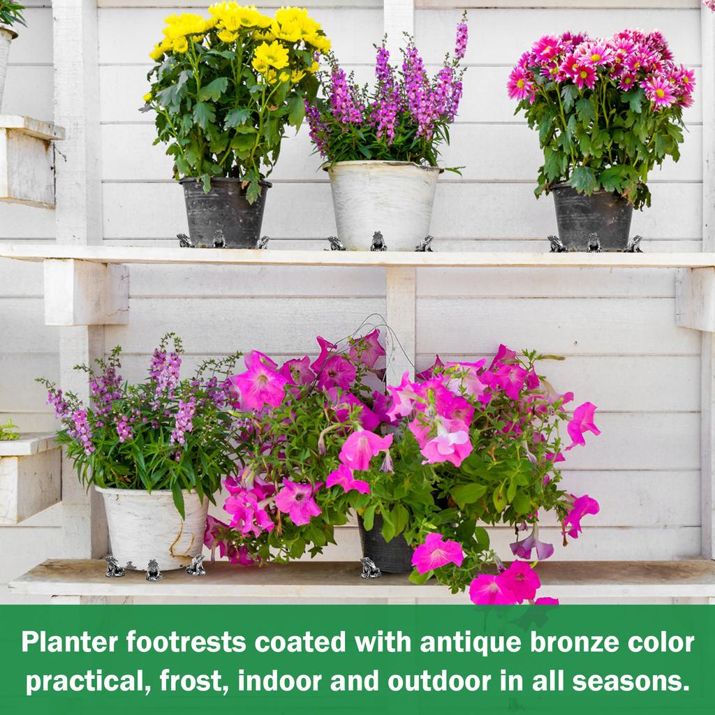 6Pcs Plant Pot Risers Pad Flower Pot Support Feet Bonsai Holders Tortoise/Frog/Dog Style Decorative Planter Elevator Pot Base