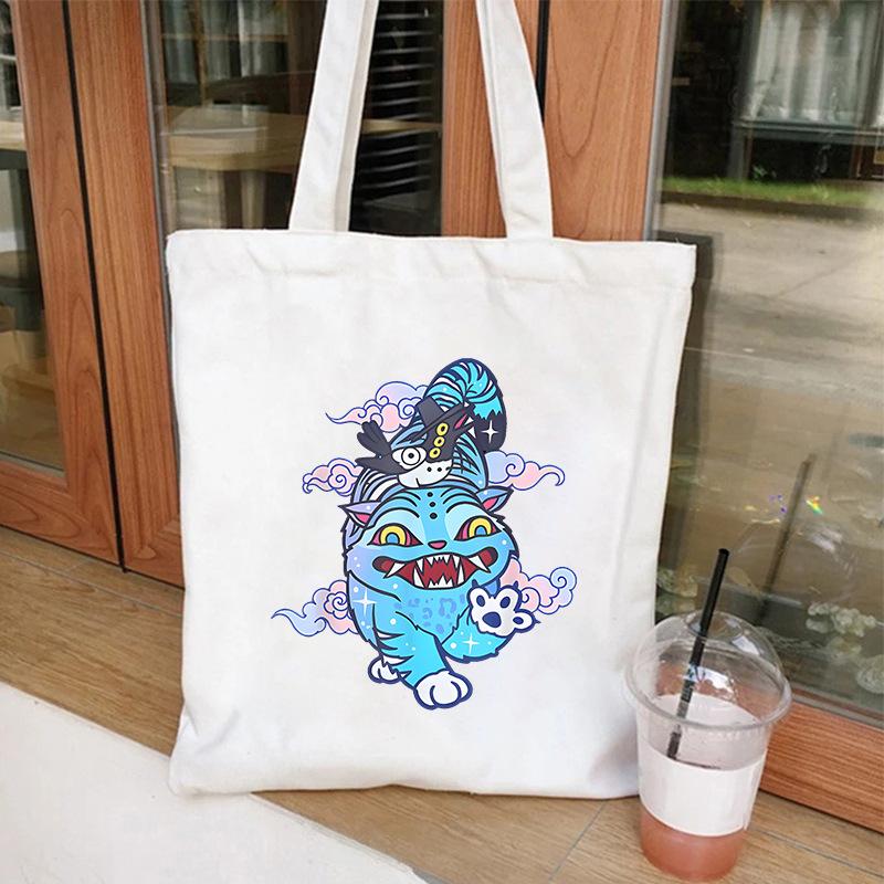 KPOP Demon Hunter Tiger Print Student Shoulder Canvas Bag Shopping Tote Bag KTB