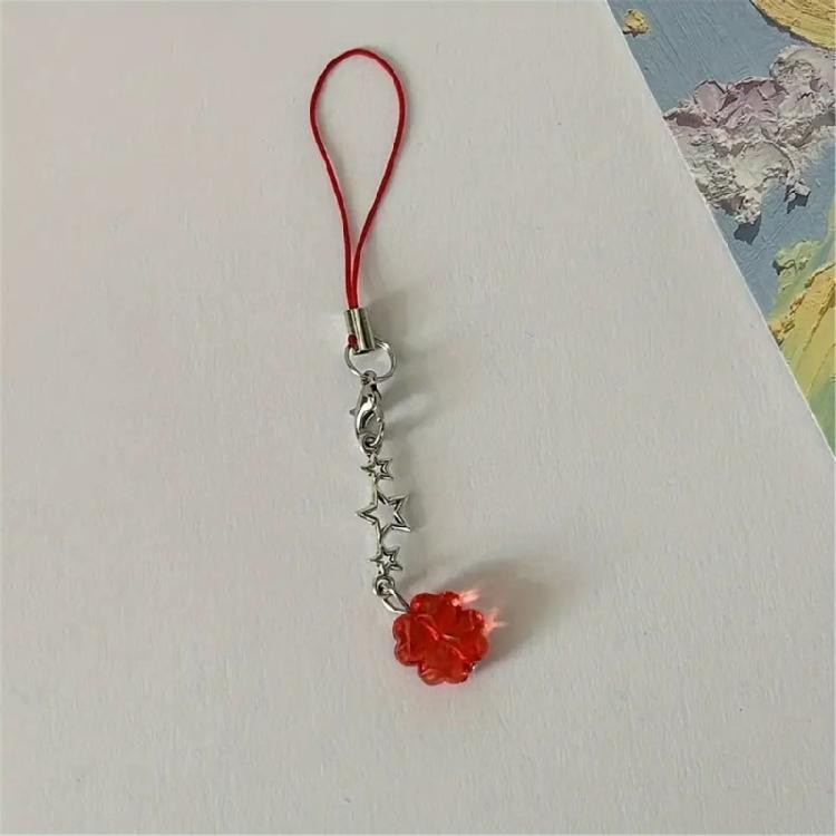 Elegant Crystal Clovers Phone Accessory Youthful Crystal Four Leaf Clovers Phone Hanging Charm Stylish Phone Charm Gift