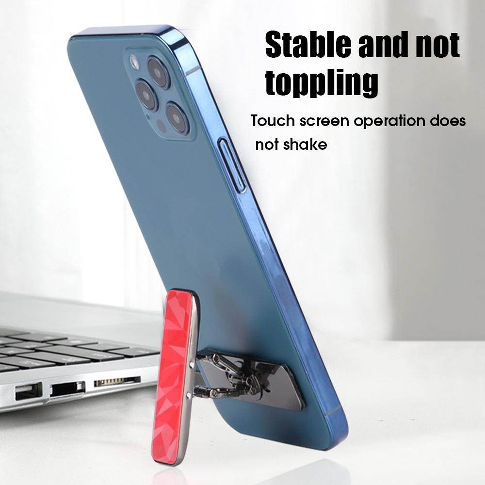 360° Rotatable Invisible Mini Metal Phone Kickstand Folding Portable Desktop Mobile Phone Back Mount Phone Holder 7