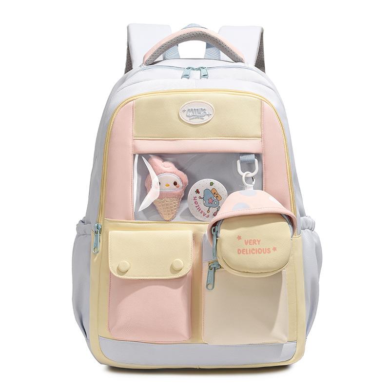Sweet Backpack Female Junior High School Student Bar Large Capacity Schoolbag High Value Student Backpack Female