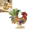 Premium Alloy Rooster Figurine Box With Enamel Finish For Safekeeping Valuables And Gifts Jewelry Organiser