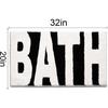 Black and White Bathroom Rugs, Bath Letters Non Slip Bathroom Mat, Soft Absorbent Cute Bath Mat, Machine Washable Quickly Dry Comfortable Bathmat for