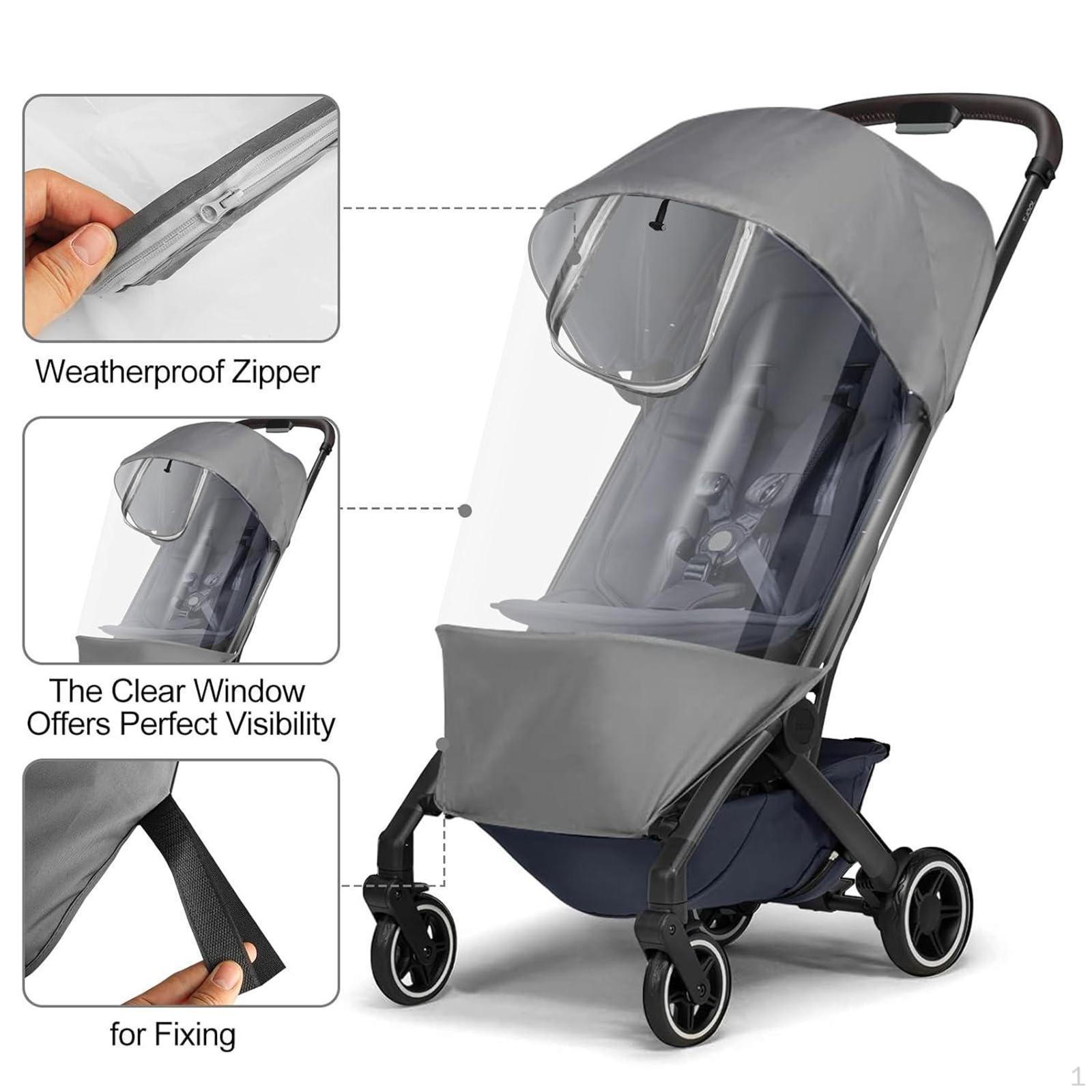 

Clear Rain Cover,Travel Weather Winter Outdoor Waterproof Windproof for Park Pushchairs Camping