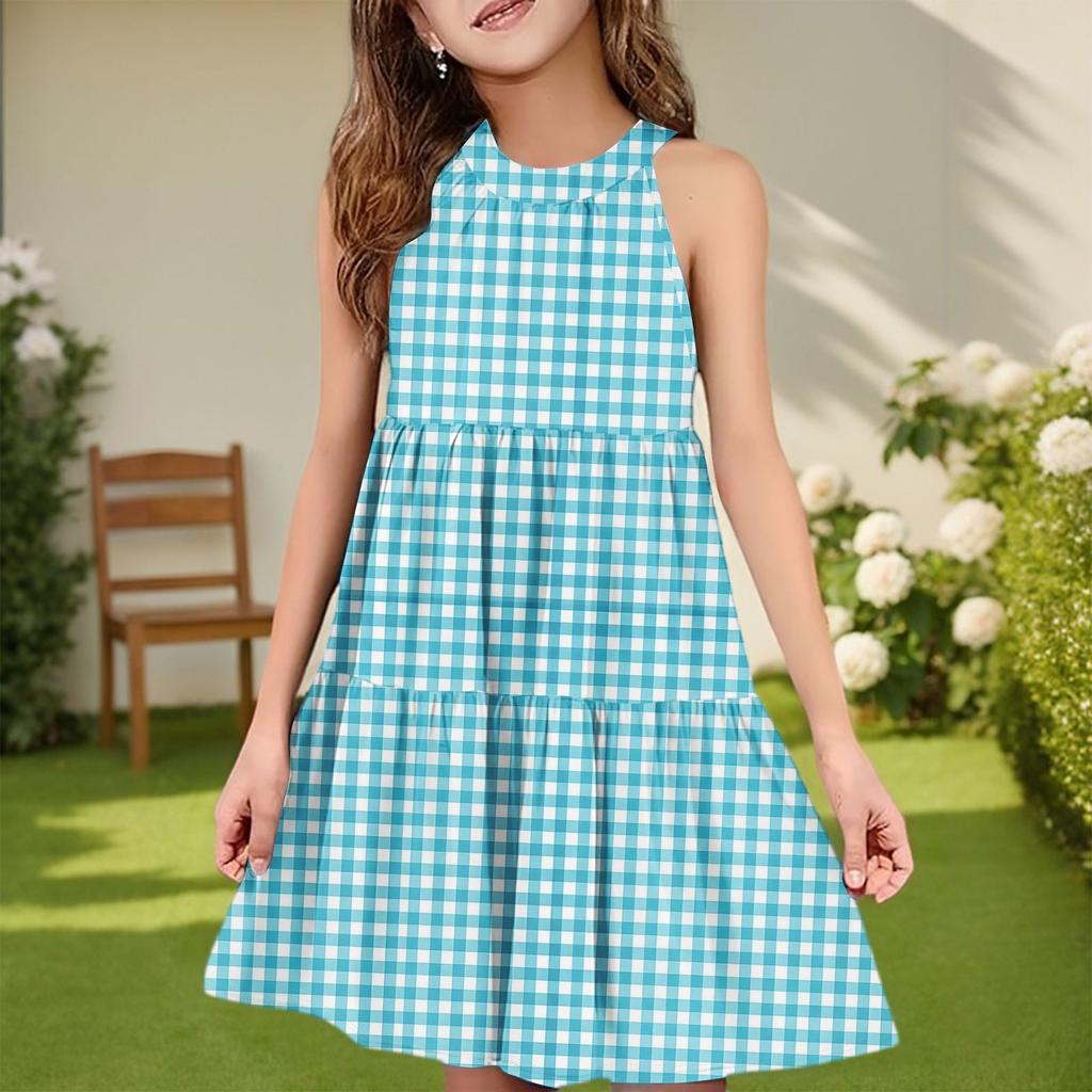 Children's Summer Casual Fashion Round Neck Sleeveless  Dress