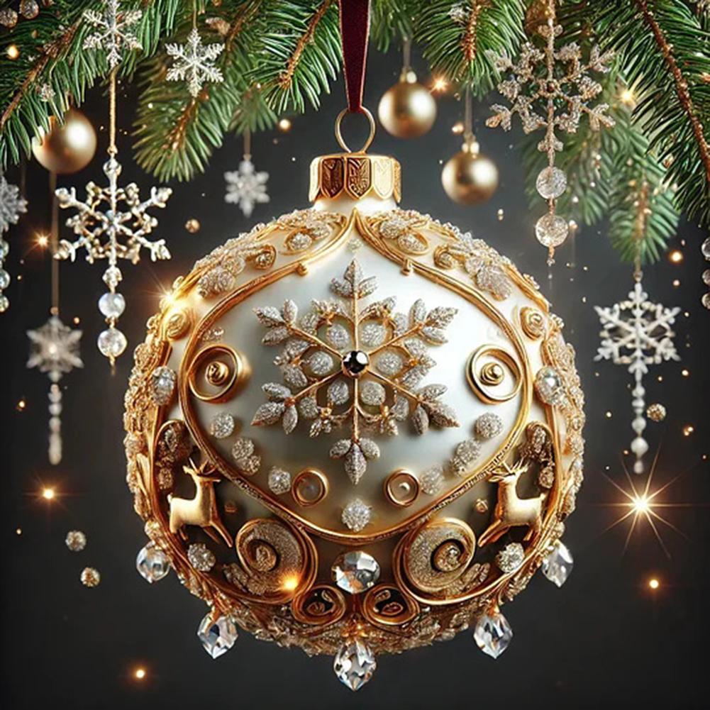 

Round Acrylic Snowflake Pendant for Christmas Hanging Ornament Suitable for Windows Trees Doors Walls Decoration