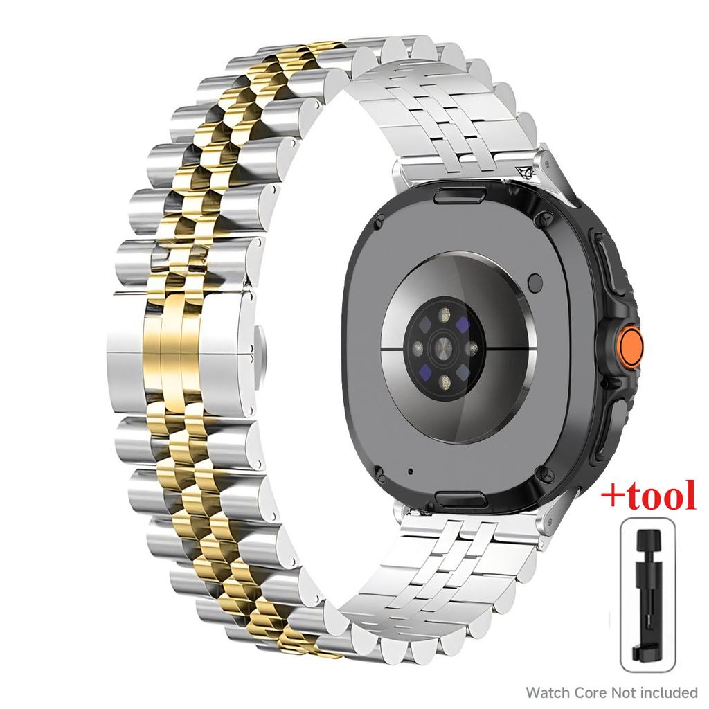 Bracelet de Luxe en Acier Inoxydable pour Samsung Galaxy Watch 8 Classic 46mm 8 44/40mm Bracelet Métal Galaxy Ultra2025 / 7 47mm Bracelet Homme