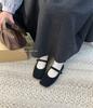 Flat-bottomed Korean Version of Mary Jane Single Shoes Women's Shoes 2025 New Autumn and Winter Black Gentle and Versatile Mao Mao Shoes