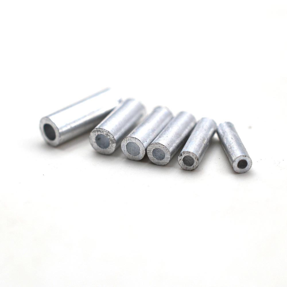 MNFT 120Pcs Aluminum Fishing Line Tube Crimp Sleeves Connector Ferrules Rope Crimping Sleeve Boat Fishing Pipe for Leader Riggin