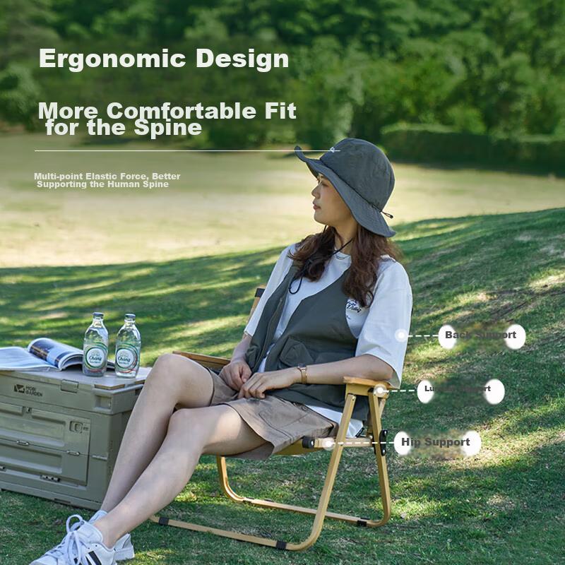 MOBIGARDEN Folding Chair, Outdoor Camping Kimitai Chair, Portable Camping Chair, Beach Chair, NX22665037, Fine Sand Yellow