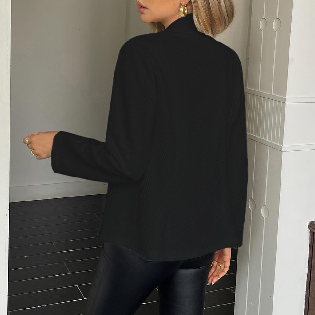 Damen Modische Einfarbige Langärmlige Lässige Strickjacke mit Knöpfen