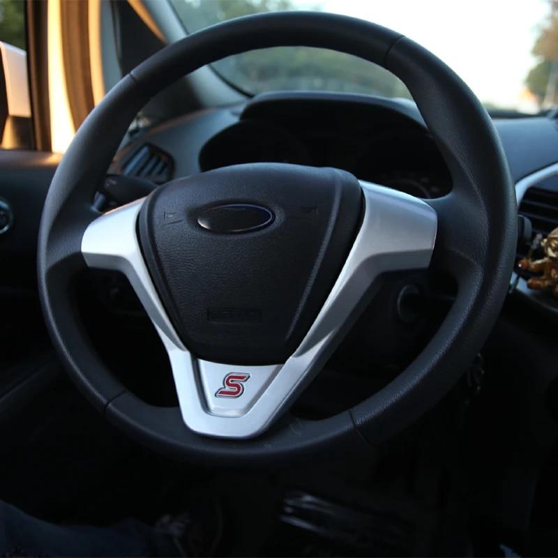 ABS Steering Wheel Trim Sequins Stickers for Ford Ecosport 2013 -2016 New Fiesta 2012 2013 2014 2015 2016 2017 Auto Accessories