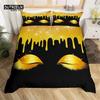 Eyelash Duvet Cover Set Eyes Pattern Design Comforter Cover Microfiber Girly Priness Style Glitter Twin King Queen Bedding Set