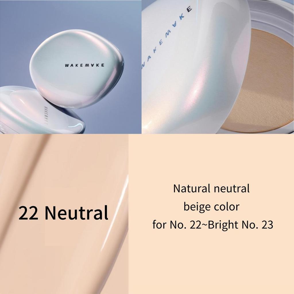 WAKEMAKE NEW WATER GLOW COATING CUSION 11g 4colors | Cover All Perfect Cushion High Coverage Poreless Flawless Foundation 24H Long-lasting