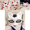 Stylish Japanese Anime Half Face Fox Mask With Artistic Handdrawn Details For Halloween And Cosplay
