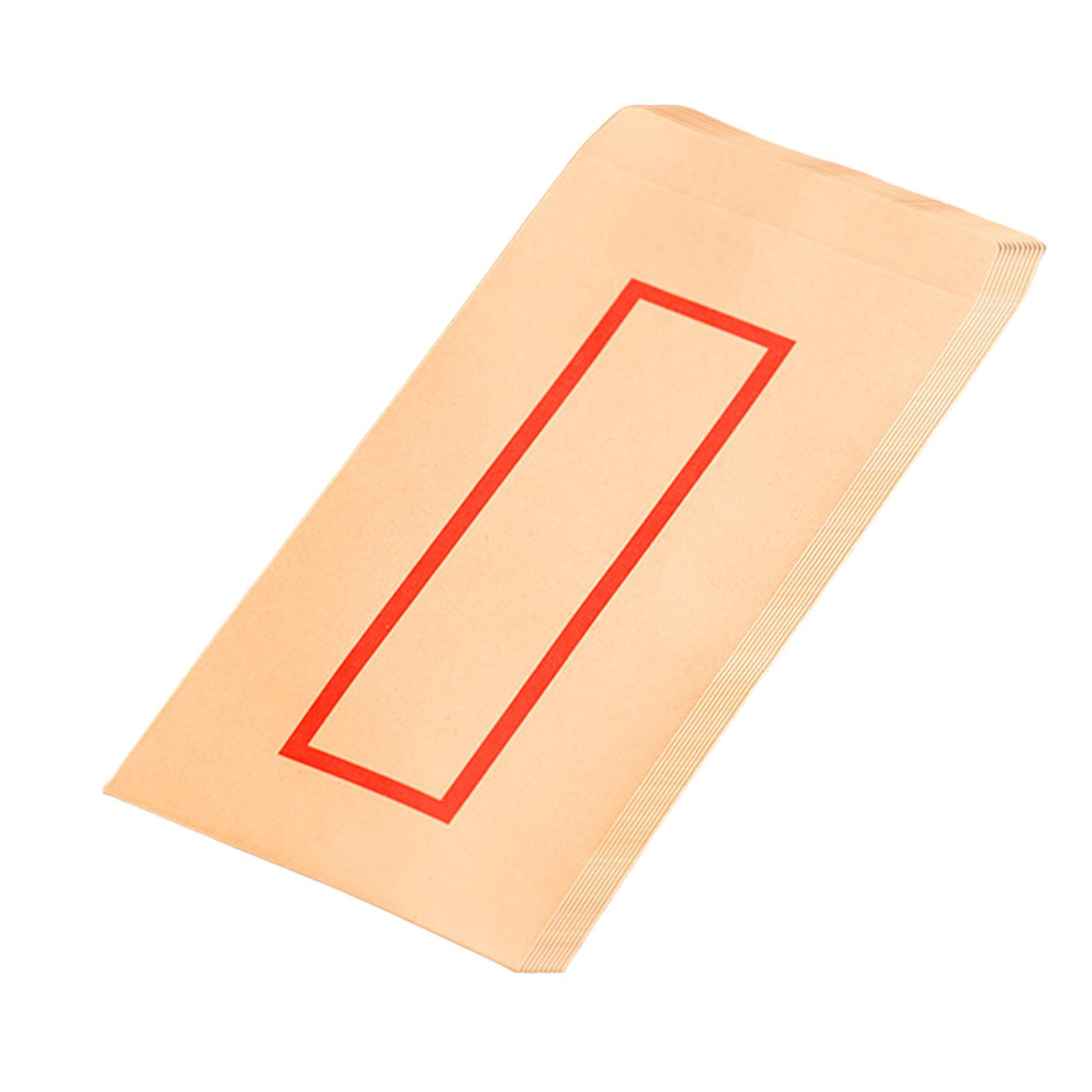 

10 шт. Конверты в китайском стиле, Деловые конверты, Ретро-конверты, Конверты из крафт-бумаги с красной рамкой для писем