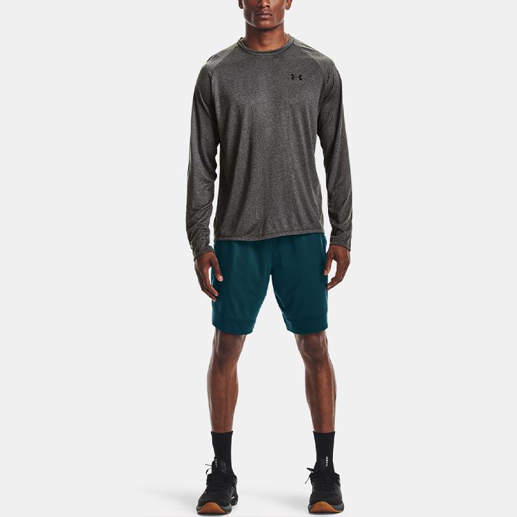 Under Armour Tech T Shirts Men's Carbon Gray Crew Neck Moderate Straight Fit 1328496-090