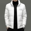Mens Stand Collar Down Jacket Winter Thick Warm Casual Puffer Coat White Black 86-90% Duck
