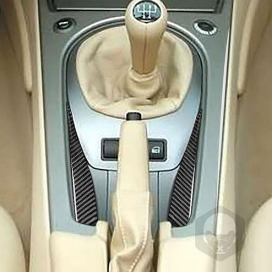 For Z4 E85 03-08 Center Console Water Cup Holder Side Carbon Fiber Trim 2Pcs