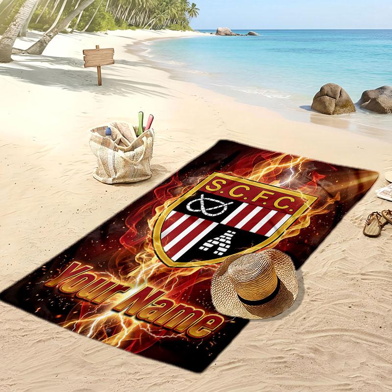 Stoke City FC Personalisiertes Bedrucktes Strandtuch Fußballlogo Unterstützung Benutzerdefinierter Name Text Absorptionsfähiges Handtuch für Sport Reisen Besonderes Geschenk