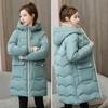 Abrigo de invierno para mujer, abrigo acolchado de algodón de manga larga con capucha, abrigo grueso holgado con cremallera de longitud media, prendas de vestir, chaqueta, ropa de calle