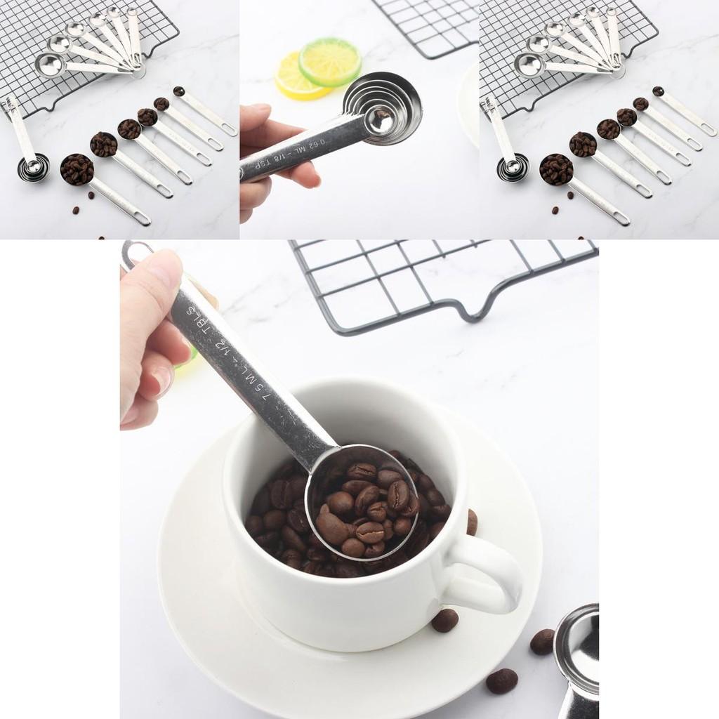Modern Stainless Steel Measuring Spoon Set For Baking And Coffee With Clear Measurements