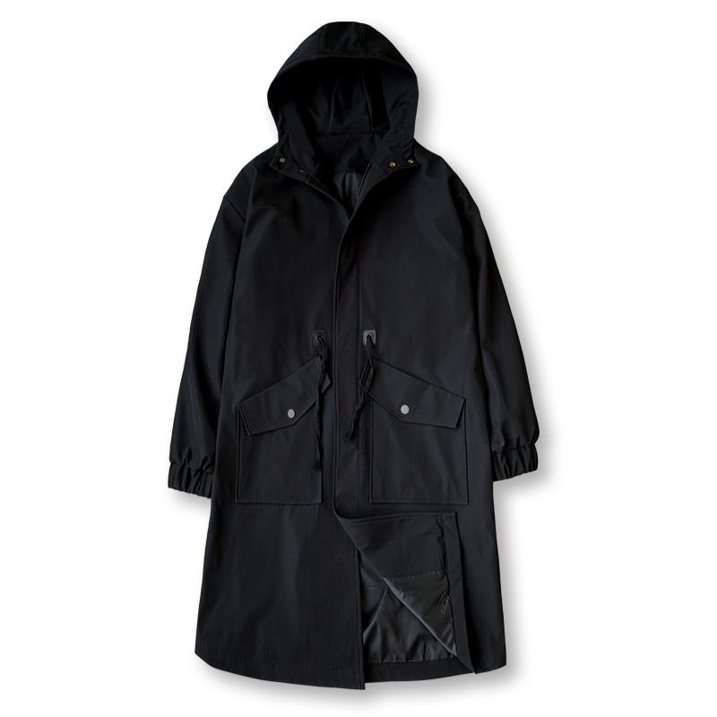 Trench Uomo Moda Soprabito Uomo Casual Slim Fit Antivento Cappotto Lungo Tinta Unita Maschile Autunno Homme Nero/Kaki/Verde scuro