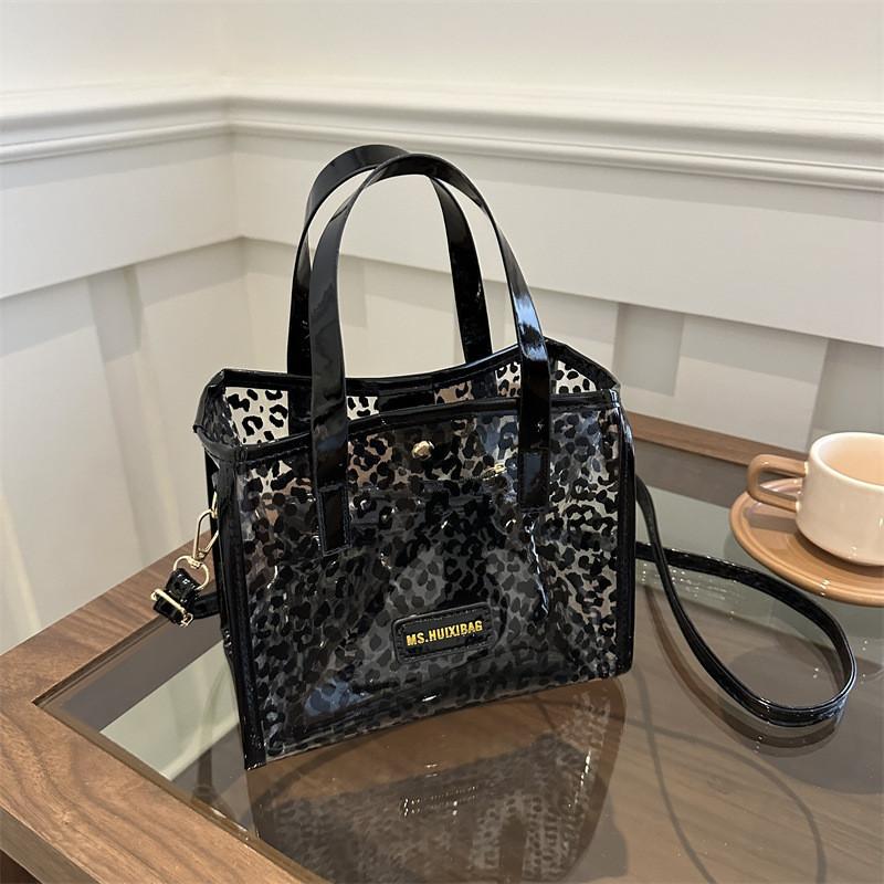 Stylish Large Capacity Transparent Jelly Shoulder Bag For Mothers 2024 Spring New Street Fashion Tote Bag