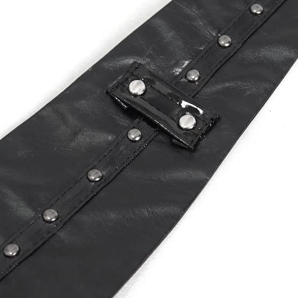 Metal Rivet Gothic Vintage Punk Neck Tie Women Techwear Style Leather Hip Hop Rock Y2K Collar Tie