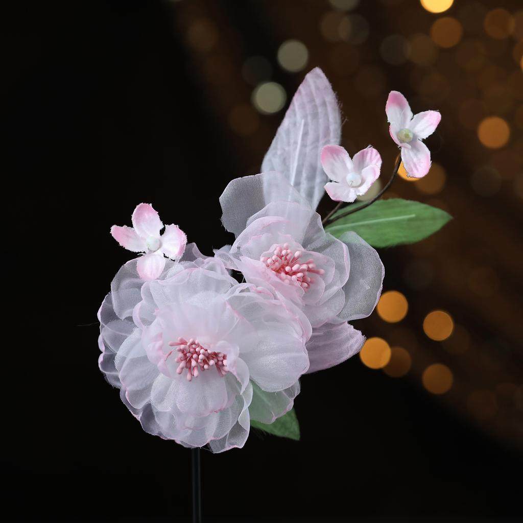 Flower Hair Clips Forks Chinese Hanfu Hair Accessories for Women Hairpin Fork Handmade Vintage Wedding Hair Jewelry Retro Crowns for Girl and Women