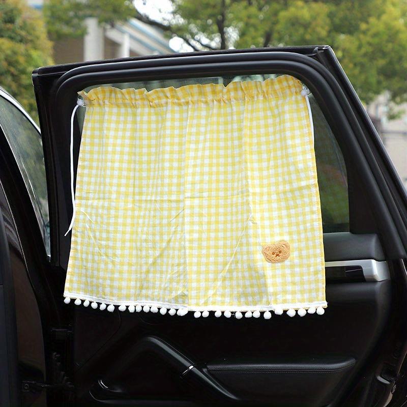 1pc Car Sunshade Curtain, UV Safeguard Suction Cup Shade Cloth, Universal Privacy Sunscreen Heat Insulation Curtain