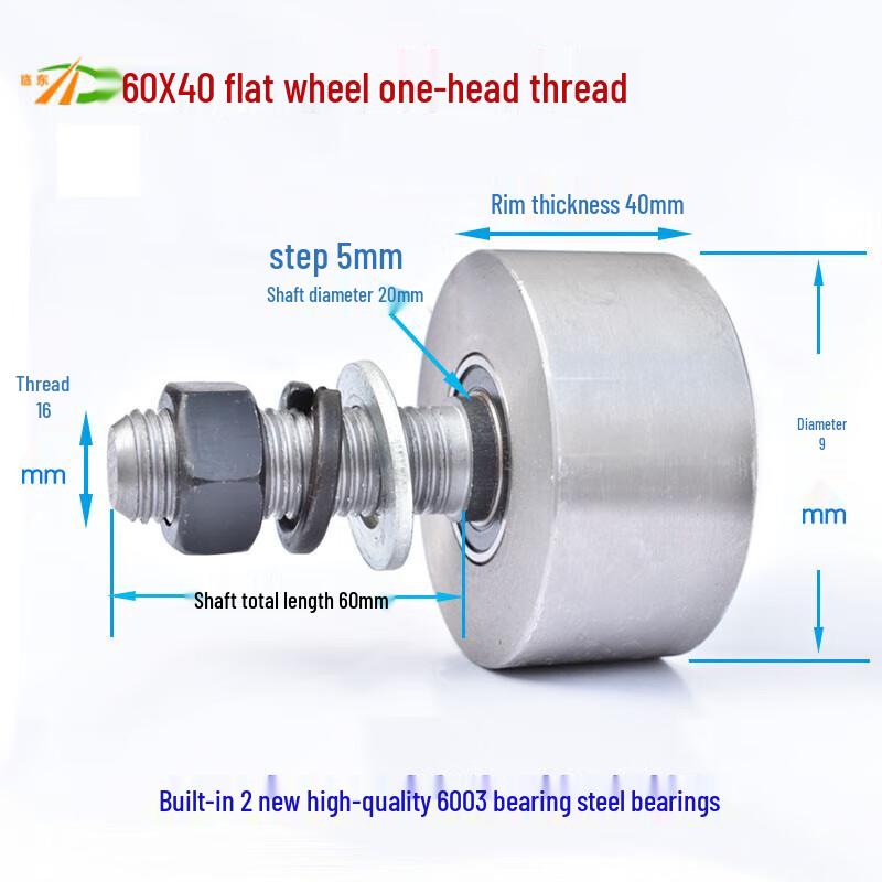 Chi Weng Solid Steel Flat Track Wheel