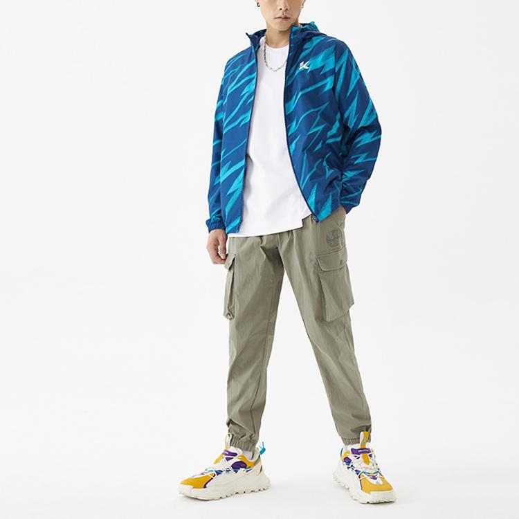 Anta Sports Woven Cardigan Casual Hooded Jacket Men Jacket Blue 152131601-2