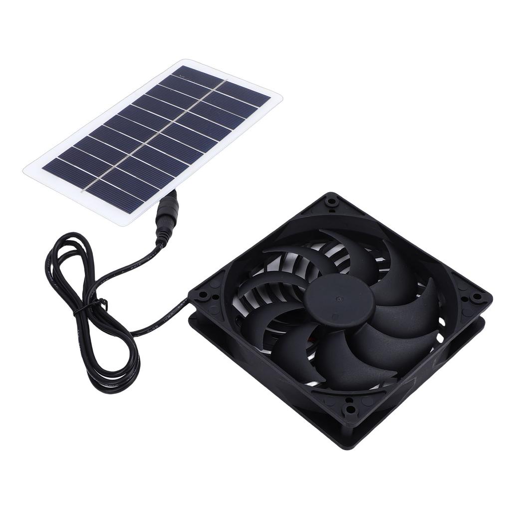 Solar Exhaust Fan with Solar Panel Heat Dissipation Ventilation Fan Set for Chicken Coop Greenhouse Shed Pet House