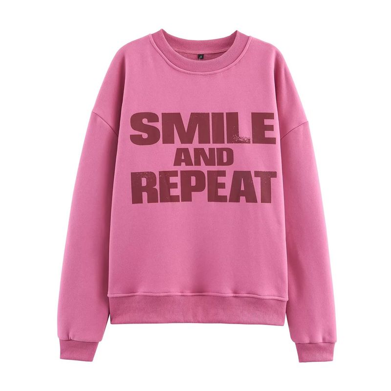 

Kaslead New Women clothes Western Style Fashion Loose All-Match Washing Effect Hoodie 6050020 Pink L