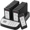 Restaurant-Pager-System, Kabellos 500m Reichweite Aufstell-Warteschlangen-Signal, Gäste-Kunden-Ruf-Piepser mit Vibration & Blinken, 16 Piepser